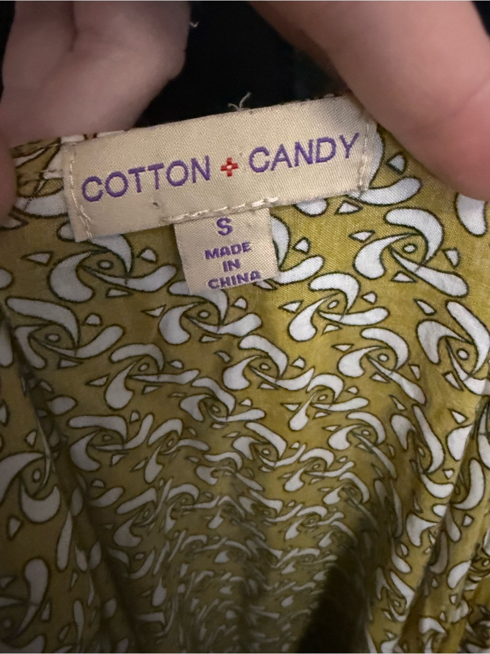 Cotton Candy Mustard Geometric Bow-Front Sleeveless Midi Dress - Picture 4 of 4